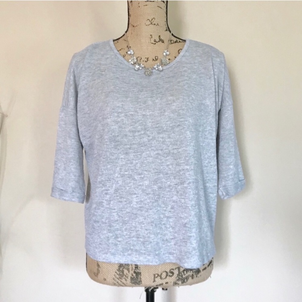 •Forever 21• gray slub knit top {D39}